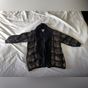 Vintage Black and Brown Women's Sweater by Career Size Medium